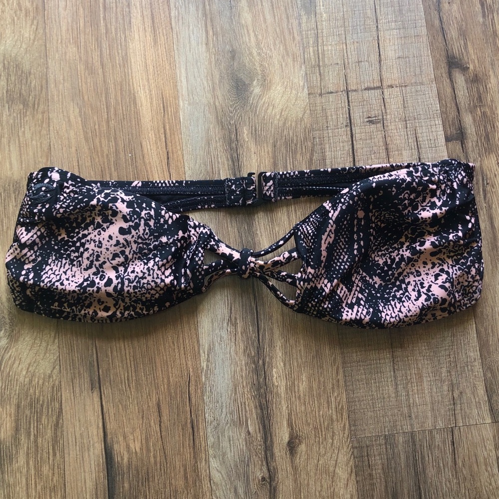 Billabong Strapless Snake Pattern Bathing Suit Top